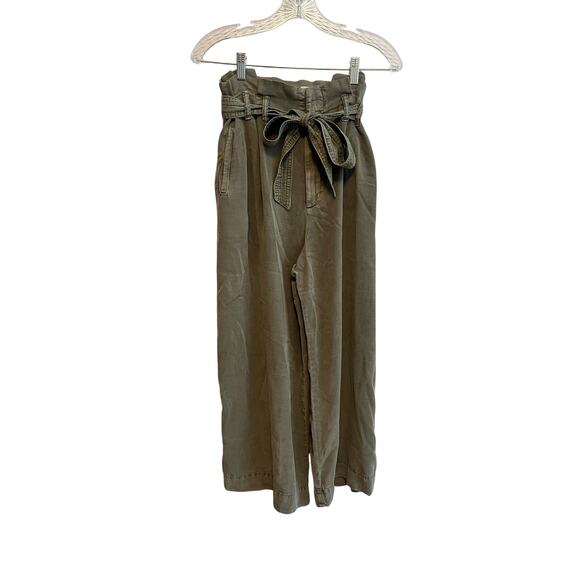 By Anthropologie Blythe Wide-Leg Cropped Pants In Moss Green Size: 6 (Small) - Picture 3 of 8